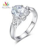 Superb Flower Design 1.25 Carat Simulated Lab Diamond Silver Luxury Ring