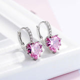 Superb Sterling Silver AAA Cubic Zirconia Diamonds and Crystals Heart Earrings - The Jewellery Supermarket