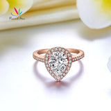 Terrific 2 Carat Pear Shape Simulated Lab Diamond Rose Gold Color Wedding Engagement Ring - The Jewellery Supermarket