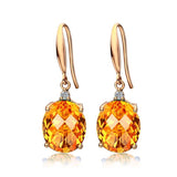 Timeless Design Delicate Natural Citrine 14K Yellow GP Drop Luxury Earrings - The Jewellery Supermarket