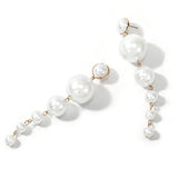 Trendy Elegant Created Big Simulated Pearl Long Earrings
