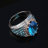 Trendy Two Tone Design Gorgeous Oval AAA Cubic Zirconia Crystals Graceful Ring - The Jewellery Supermarket