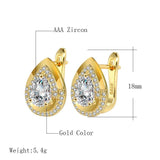 Trendy Water Drop White AAA+ Cubic Zirconia Gem Silver Color Charm Earrings - The Jewellery Supermarket