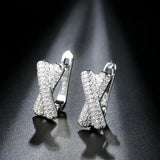 Trendy X Letter Shape AAA+ Cubic Zirconia Stud Earrings Fine Jewellery - The Jewellery Supermarket