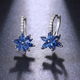 Unique Design Rainbow Color AAA+ Cubic Zirconia Diamonds Flower Earrings - The Jewellery Supermarket