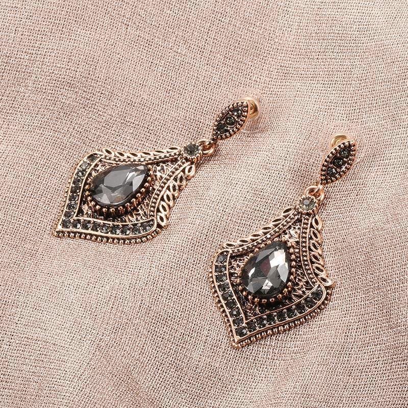 Vintage Grey Crystal Ethnic Antique Gold Color Jewellery - The Jewellery Supermarket