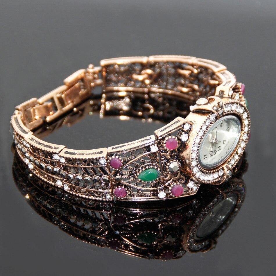 Vintage Round Flower Antique Color Quartz Watch Bracelet - The Jewellery Supermarket