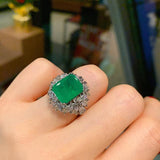 New Arrival Sterling Silver Emerald Gemstone Luxury Fine Jewellery Set