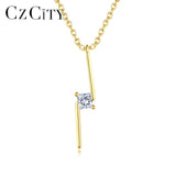 NEW Sterling Silver Square AAA+ Cubic Zircon Diamonds Letter Z  Gold Color Link Chain Pendant Necklace