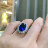 NEW ARRIVALS - Charming Lab Tanzanite Sapphire Gemstone Lab Diamond Fine Jewelry Sets