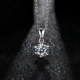 Super Rhodium plating 1 Carat VVS1 Round Shape High Quality Moissanite Diamonds Necklace Luxury  Necklace