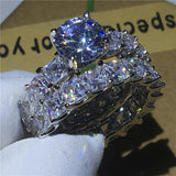NEW Vintage Round cut AAAA Quality Cubic Zirconia Diamonds Promise ring set - The Jewellery Supermarket