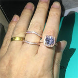 NEW Vintage 18K Rose Gold Colour AAAA Quality Cubic Zirconia Luxury Ring set - The Jewellery Supermarket