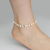 Women Ashiqui Foot Bracelet Pearl Anklet Charm For Minimalist Jewelry - The Jewellery Supermarket