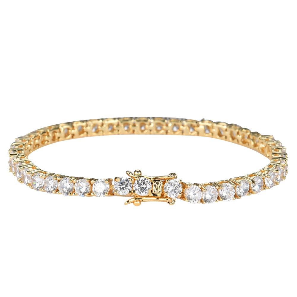NEW Luxury Tennis Bracelet 4mm Inlaid AAA+ Cubic Zirconia Diamonds Single Row Quality Bracelet - The Jewellery Supermarket