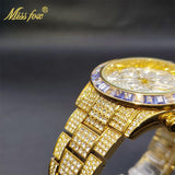GREAT GIFT IDEAS - Luxury Men Purple Gold Waterproof Stainless Steel Watch - The Jewellery Supermarket
