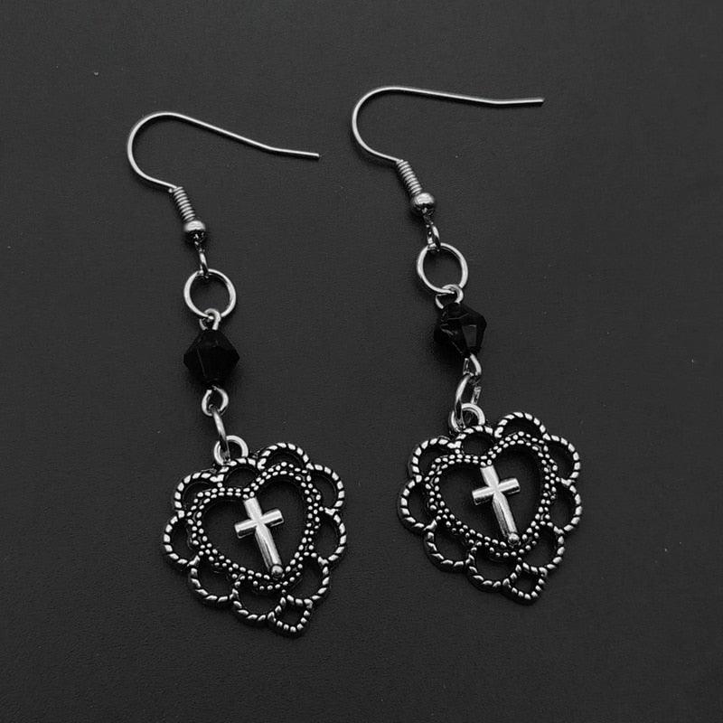 2 Pcs Punk Necklace Iron Fire Pendant Goth Jewellery Gothic Gifts for Women  and