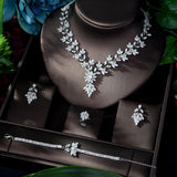NEW -  Super Luxury Leaf Leaves Full AAA+ Cubic Zirconia Diamonds Jewelry Set