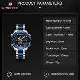 NEW ARRIVAL - Luxury Brand Digital Steel Waterproof Chronograph Luminous Quartz Sport Watches - The Jewellery Supermarket