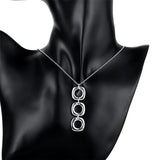 NEW ARRIVAL - Silver Round Square Necklace Earring Set For Woman - Fashion Charming Jewellery