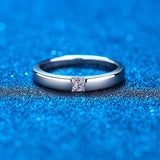 Admirable 0.3CT Princess Cut High Quality Moissanite Diamonds Lab Diamond Simple Unisex Rings Set
