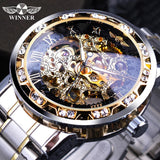 NEW - Top Brand Luxury Transparent Fashion Diamond Royal Design Skeleton Wrist Watch