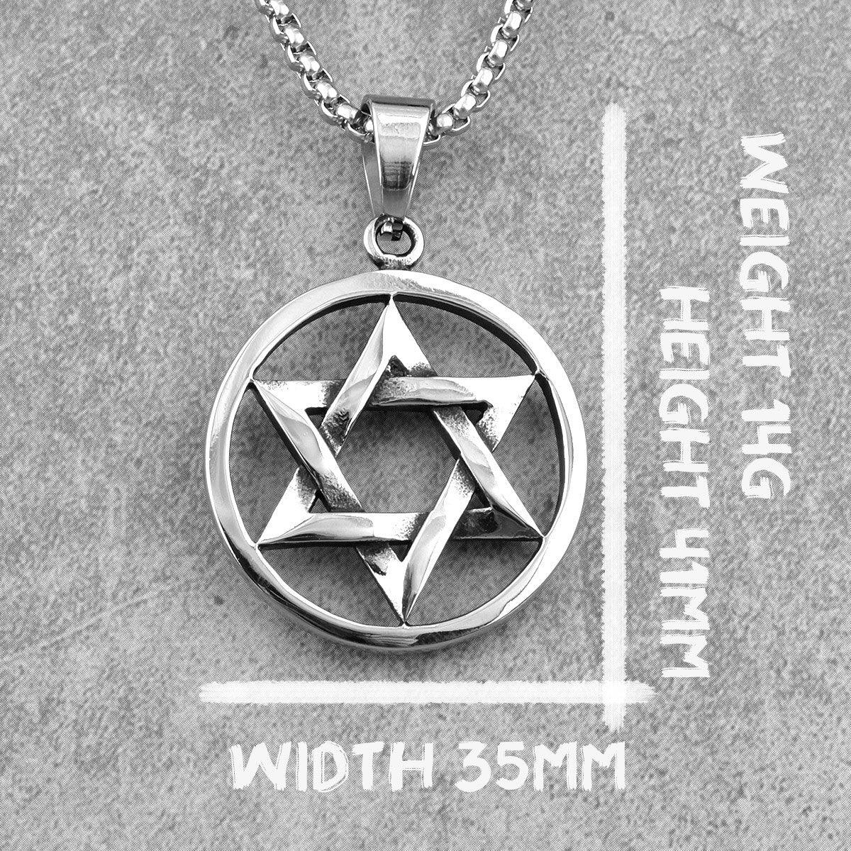 NEW ARRIVAL Hexagram Star Stainless Steel Religious Necklaces and Pendants - The Jewellery Supermarket