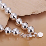 NEW ARRIVAL Silver Hollow Smooth Round Beads Necklace Bracelets Set For Women - Fashion Jewellery - The Jewellery Supermarket