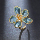 NEW VINTAGE RINGS Brilliant New Bohemian Large Flower Color Adjustable Ring