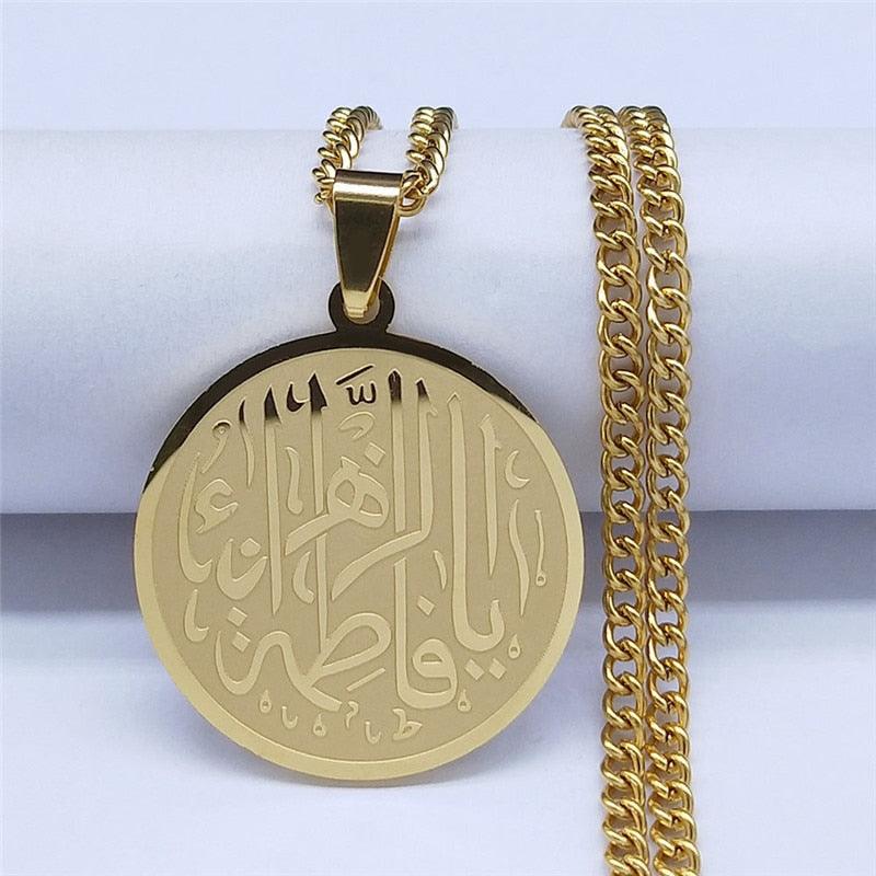 NEW Gold Color Long Choker Stainless Steel Islam Allah of Afghanistan Necklaces Women/Men jewellery - The Jewellery Supermarket