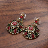 NEW ARRIVAL - Fashion Antique Gold Ethnic Style Crystal Flower Earring Ring Boho Jewellery Sets - The Jewellery Supermarket