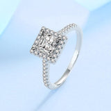 1 CT Princess Cut High Quality Moissanite Diamonds Halo Wedding Promise Ring For Women - Luxury Jewellery - The Jewellery Supermarket