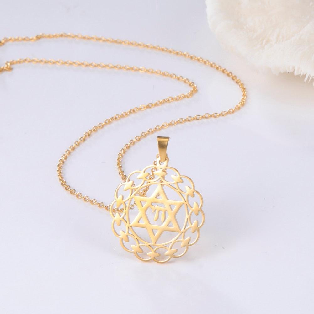 NEW Chai Amulet Star of David Gold Color Religious Symbols Charming Pendants Necklaces - The Jewellery Supermarket