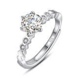 1ct High Quality Moissanite Diamonds Honeycomb Ring - Trendy Wedding Engagement Jewellery