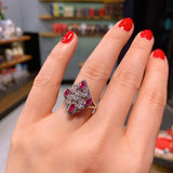 NEW - Luxury Vintage Lab Ruby High Carbon Diamond Gemstone Wedding Jewelry Set - The Jewellery Supermarket