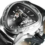 Top Brand Triangle Golden Skeleton Mechanical Automatic Sport Watch for Men - The Jewellery Supermarket