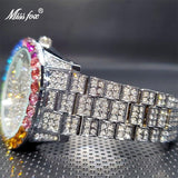 NEW ARRIVAL 18KGP Rainbow Bezel Iced Out Simulated Diamonds Fashion Couple Quartz Watches - The Jewellery Supermarket