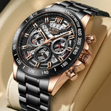 New Men Casual Sports Watch - Top Brand Luxury Waterproof Date Chronograph Stainless Steel Watch