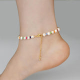Women Ashiqui Foot Bracelet Pearl Anklet Charm For Minimalist Jewelry - The Jewellery Supermarket