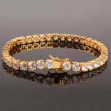 CAPTIVATING Gold Color 1 Row AAA+ Cubic Zirconia Simulated Diamonds Tennis Link Bracelets