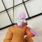 NEW ARRIVAL Pear cut Designer AAA+ Quality CZ Diamonds Luxury Wedding Engagement Ring - The Jewellery Supermarket