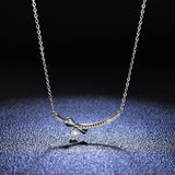 Remarkable Butterfly Shape 0.1 Carat Round Cut High Quality Moissanite Diamonds Necklace - Fine Jewellery