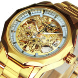 Top Brand Luxury Gold Skeleton Steel Automatic Watch for Men - The Jewellery Supermarket