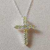 Radiant AAA Rhinestone Cystals Cross Silver Pendants Necklaces - Chain Choker Rhinestone Religious Jewellery