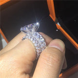 NEW Handmade Oval cut 8ct AAAA Quality Cubic Zirconia Diamonds Luxury Ring Set - The Jewellery Supermarket