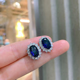 NEW ARRIVALS - Charming Lab Tanzanite Sapphire Gemstone Lab Diamond Fine Jewelry Sets - The Jewellery Supermarket
