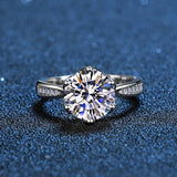 3 Carat Round Brilliant High Quality Moissanite Diamonds Solitaire Rings Wedding Rings - Fine Rings