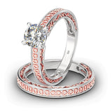 Amazing 1.2ct High Quality Moissanite Diamonds Eternity Couple Sparkling Diamond Jewellery Ring Set
