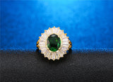 New Luxury Green Gold Color Oval Cut AAA+ Quality CZ Diamonds Engagement Rings - The Jewellery Supermarket