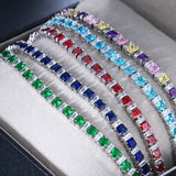ELEGANT New AAA+ Cubic Zircon Simulated Diamonds Light Blue Neat Tennis Bracelets For Women - The Jewellery Supermarket